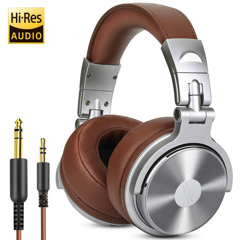 Oneodio fone de ouvido com fio com microfone, Pro 10/30/50 headphone profissional studio DJ, over ear HiFi monitor headset com Hi-Res áudio, Para o PC Telefónico