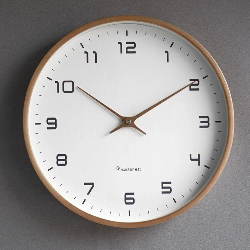 Relógio de parede de madeira estilo europeu nórdico design moderno nordic minimalista madeira mudo relógio de parede sala estar cozinha decoração casa