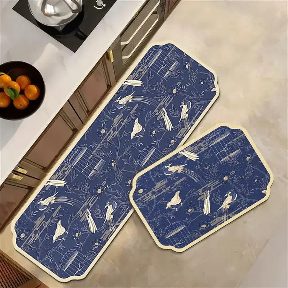 VIKAMA 1/2 peças Tapete Vintage para Cozinha, Sala de Estar, Quarto, Tapete de Corredor Antiderrapante, Capacho de Entrada, Decoração para Casa