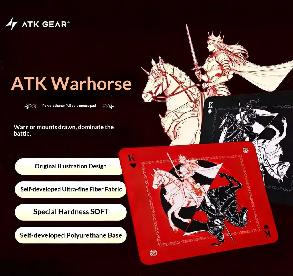 Mouse Pad Original ATK Warhorse Battle Riding com Ilustração Genuína para E-Sports, Jogos FPS e Uso em Escritório - Fearless Contract Delta