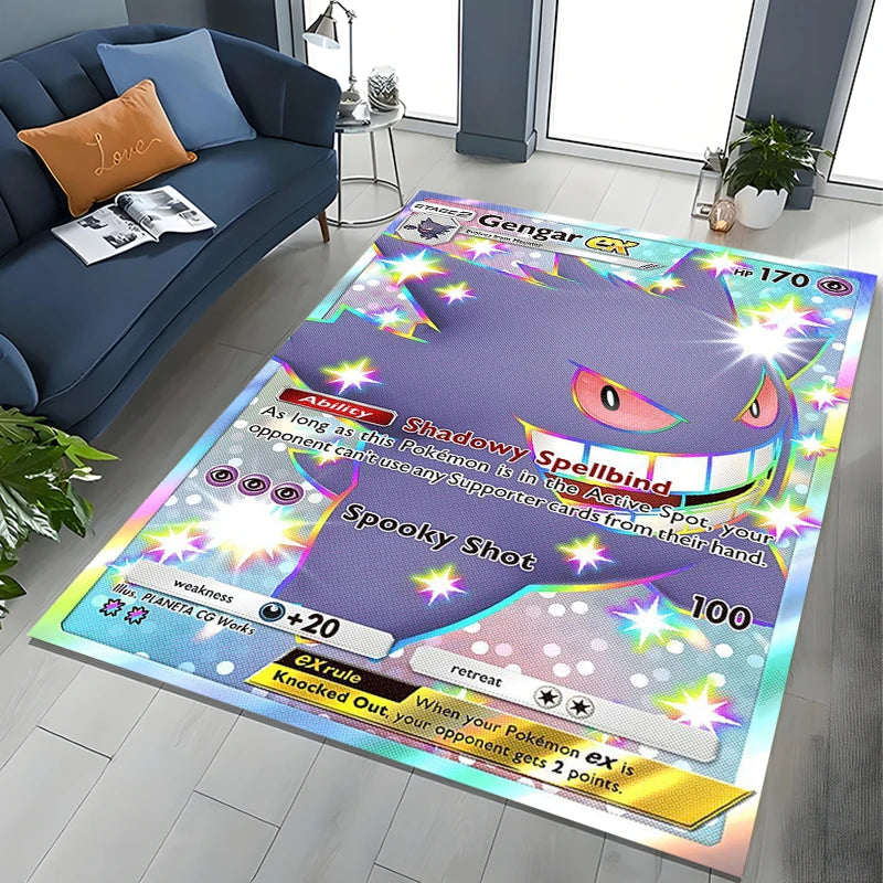 Tapete de Área Potdemiel Pokémon Gengar para Sala de Estar, Decoração de Casa, Tapete de Chão para Engatinhar Infantil e Tapete de Jogo para Sala de Estar