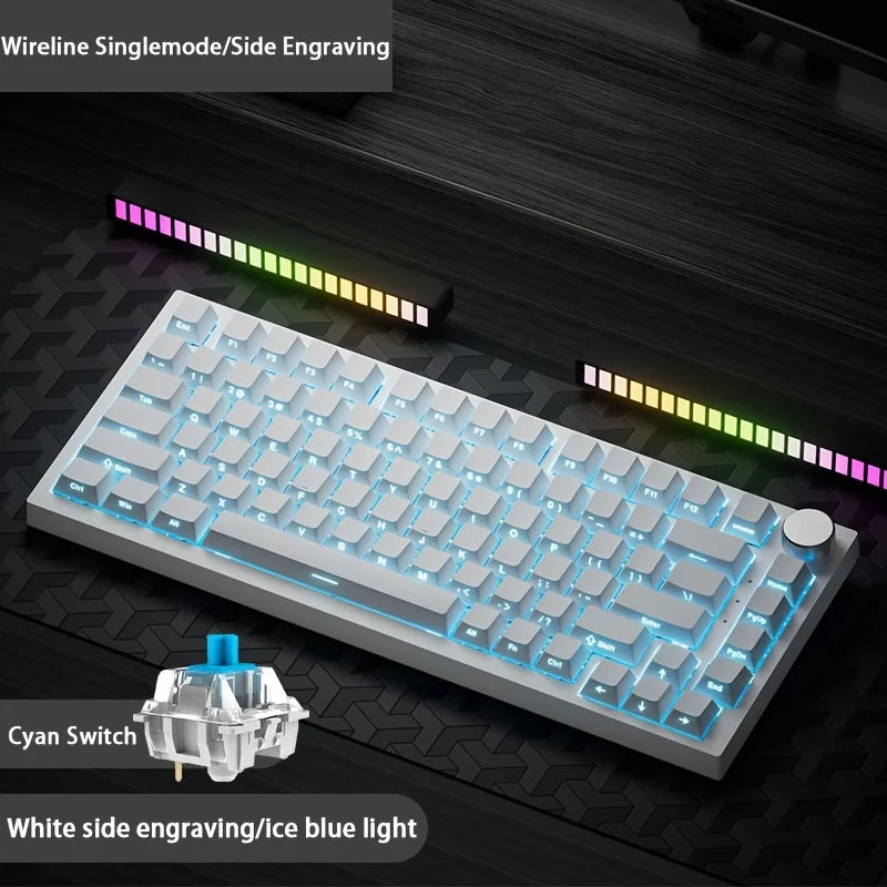 AJAZZ AK820 com fio com botões de volume rotativos, teclas hot-swap para teclados mecânicos de escritório e casa