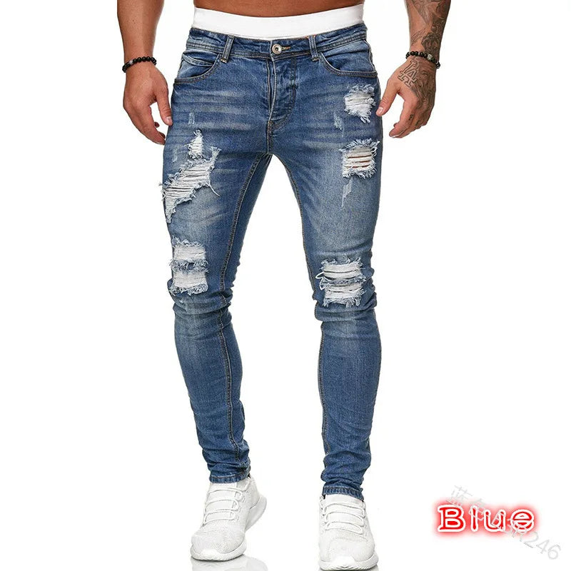 2024 calças de brim masculinas bolsos sólidos estiramento denim calças retas primavera verão negócios calças casuais diário streetwear roupas masculinas