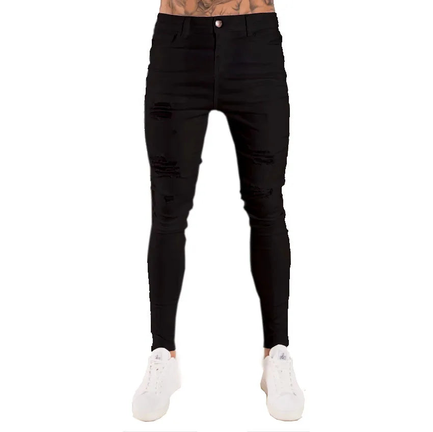 2024 calças de brim masculinas bolsos sólidos estiramento denim calças retas primavera verão negócios calças casuais diário streetwear roupas masculinas
