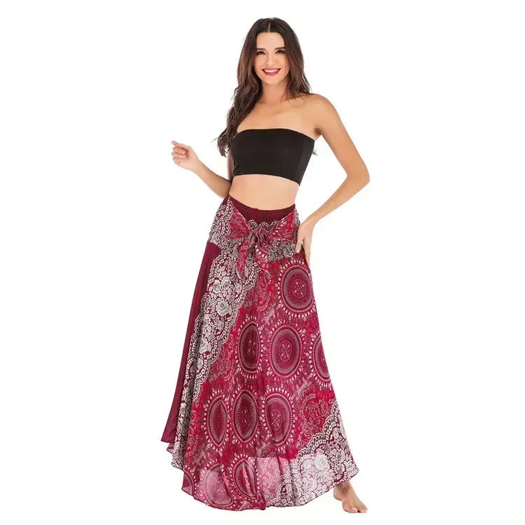 Sexy verão longo boho inferior saia feminina vintage casual ropa mujer faldas solta moda y2k maxi saias roupas femininas saia jupe
