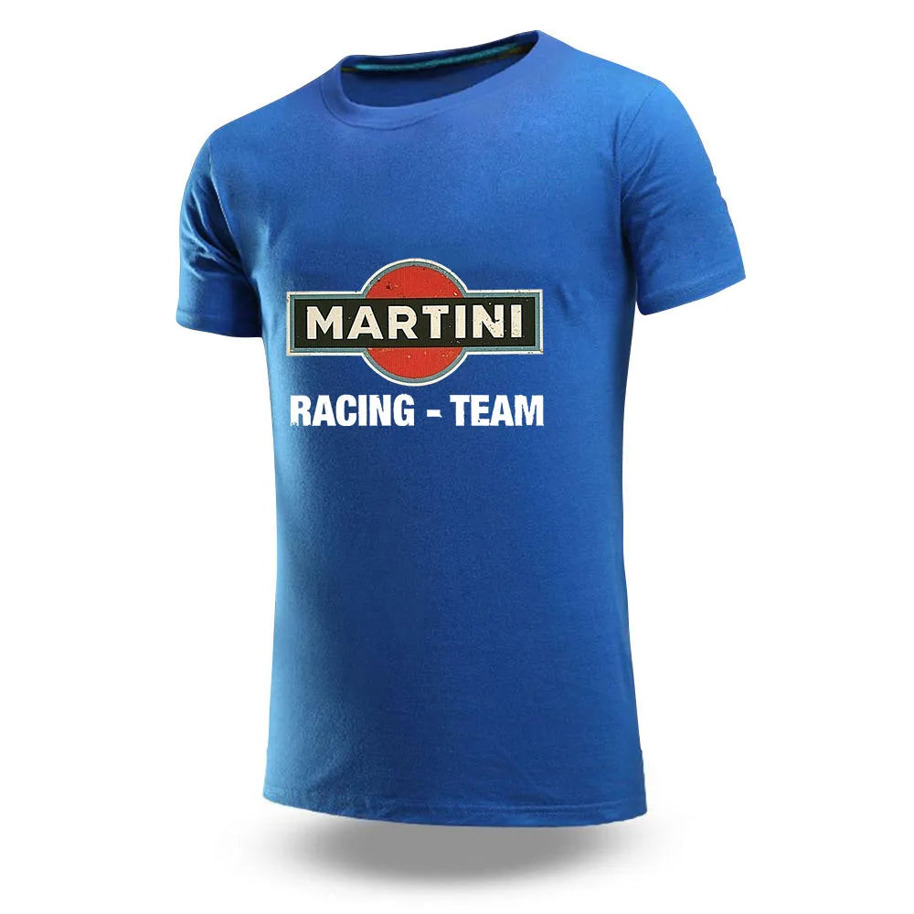 2025 solto respirável confortável manga curta verão homem algodão topos casual esportes camiseta martini corrida logotipo impressão camisas