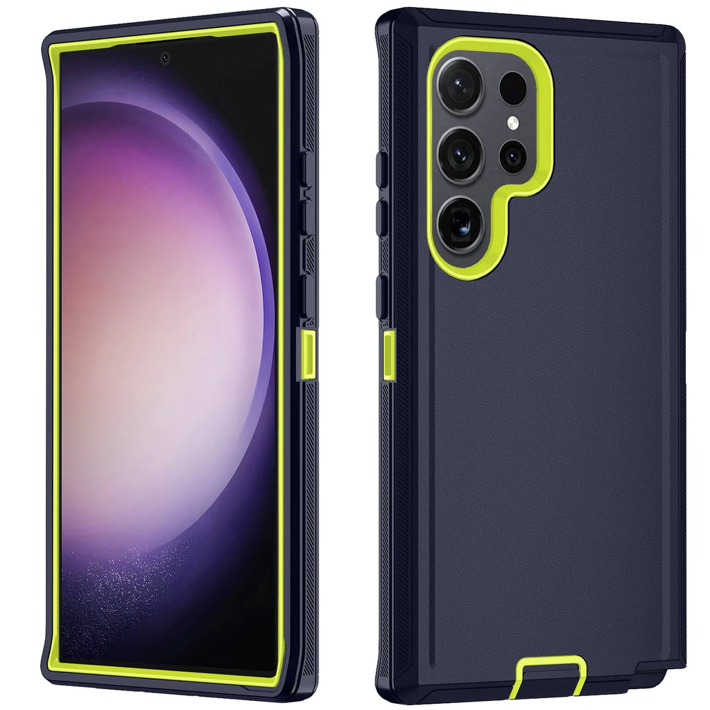 Para samsung galaxy s25 s24 s23 s22 s21 s20 fe plus ultra nota 20 armadura à prova de choque defender caso telefone duro pc + tpu capa traseira