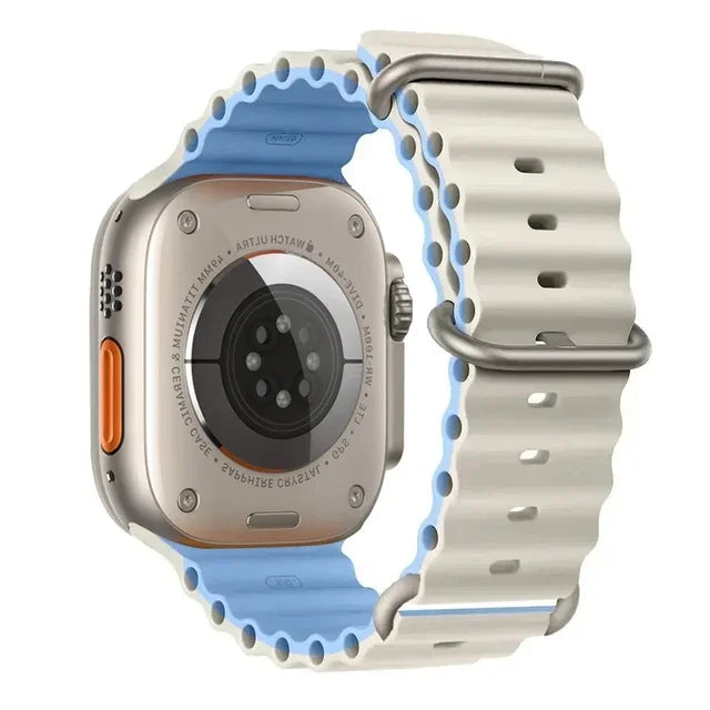 Pulseira oceano para apple watch ultra 2 band 49mm 10 9 8 7 45mm 41mm pulseira de silicone iwatch 6 5 4 3 se 44mm 40 42mm banda