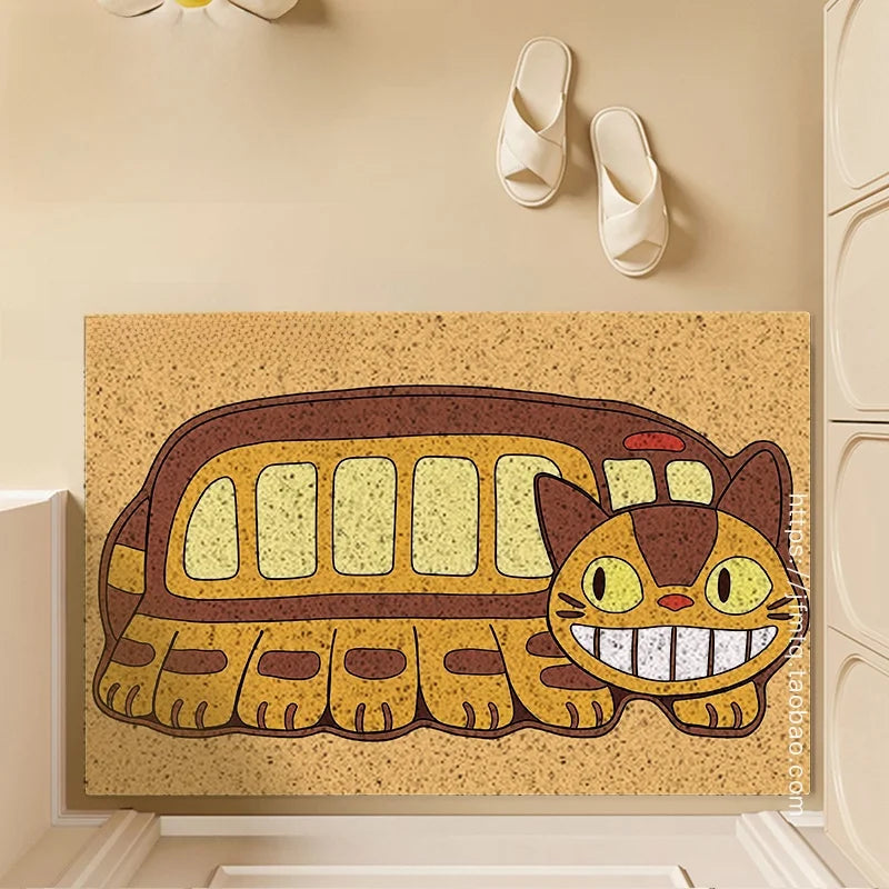 Tapete de Porta Totoro Antiderrapante Personalizável para Uso Doméstico Tapete Redondo Trançado Resistente à Sujeira para Uso...