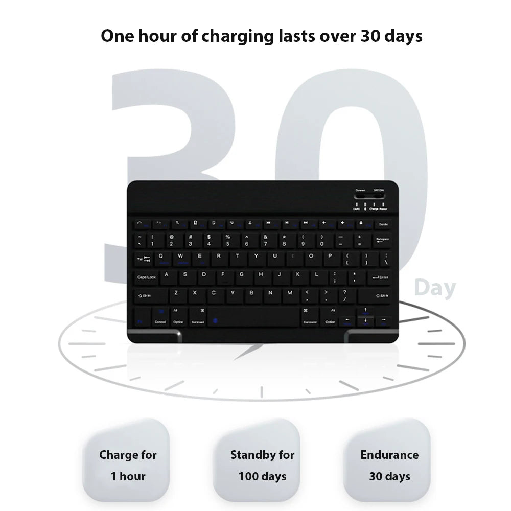 Teclado sem fio bluetooth universal, teclado e mouse para celular, mini teclado bluetooth, acessórios para teclado ipad