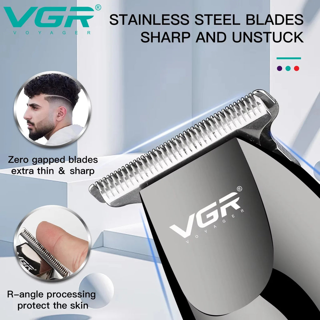 VGR máquina cortar cabelos aparador de pelos Profissional Máquinas de Corte de Cabelo Profissional de Barbeiro Máquinas Recarreg