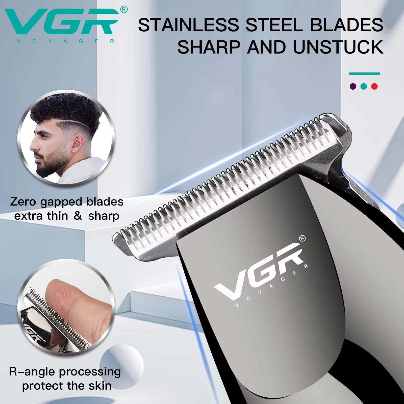 VGR máquina cortar cabelos aparador de pelos Profissional Máquinas de Corte de Cabelo Profissional de Barbeiro Máquinas Recarreg