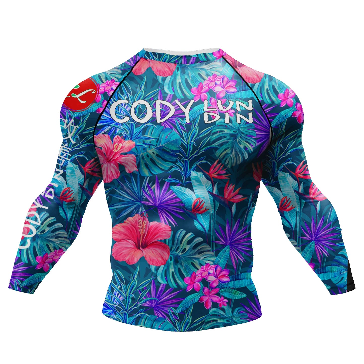 Cody Lundin Tattoo Camiseta de compressão de ginástica masculina sublimação manga longa Rashguard BJJ jiu jitsu camisa de boxe personalizada