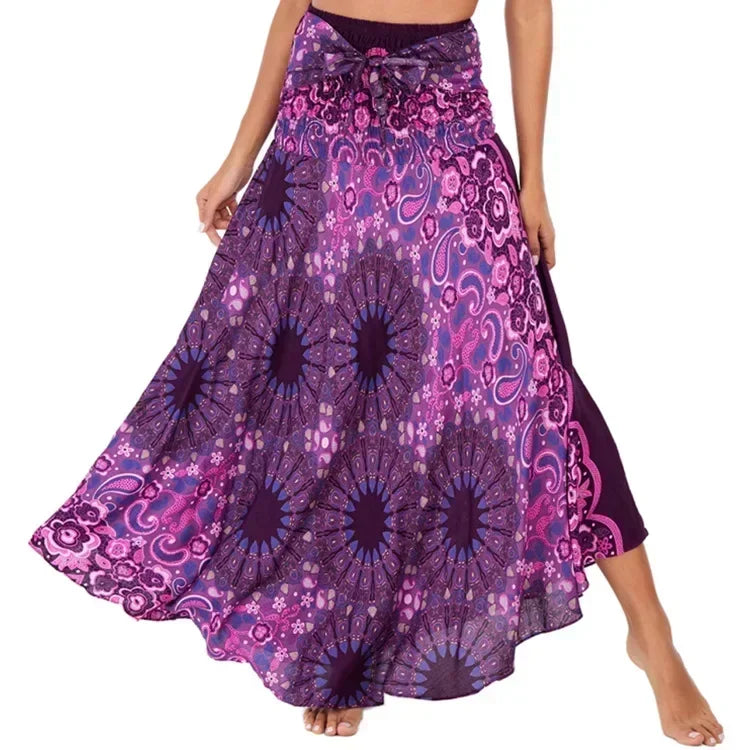 Sexy verão longo boho inferior saia feminina vintage casual ropa mujer faldas solta moda y2k maxi saias roupas femininas saia jupe