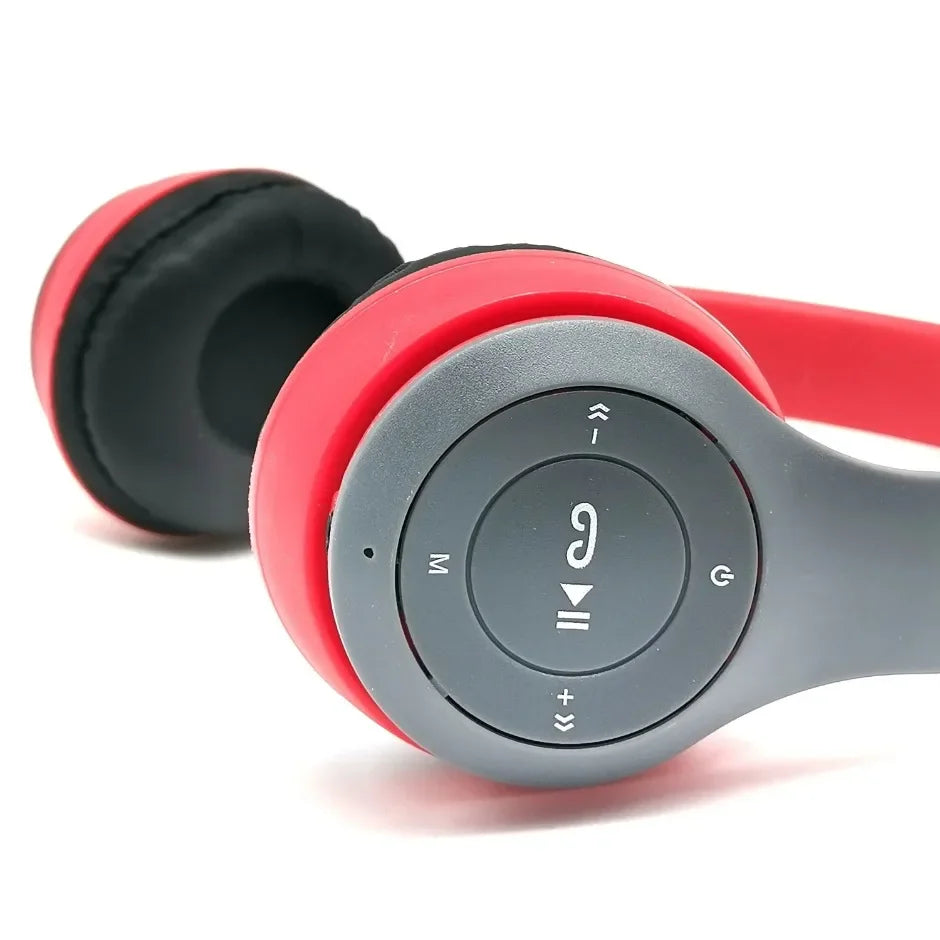 Fone de Ouvido Bluetooth Sem Fio P47 com Microfone, Headset Dobrável, Som HiFi com Graves, Fone de Ouvido Estéreo para Smartphones, TV e Jogos