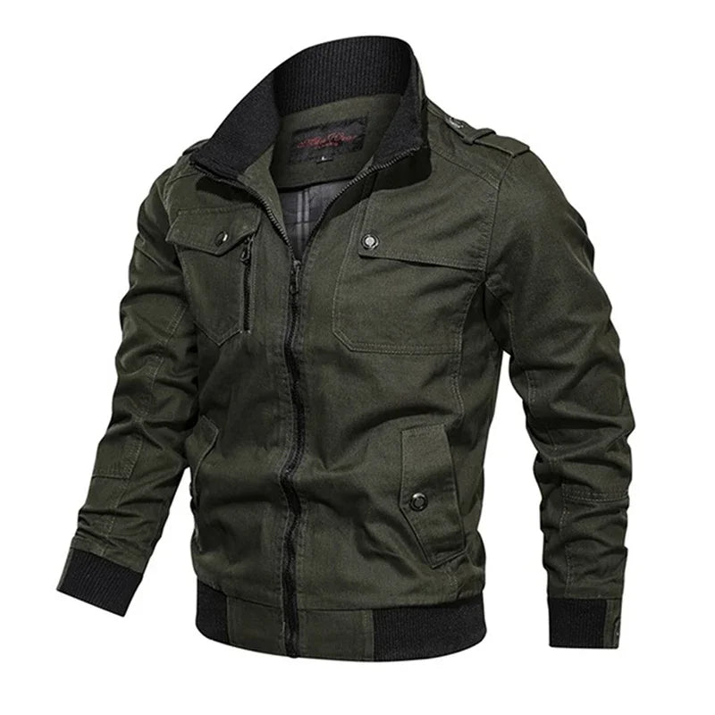 2023 novo piloto bombardeiro jaqueta casacos dos homens jaquetas de carga de algodão com bolsos com zíper retro casual jaqueta de trabalho roupas masculinas outwear
