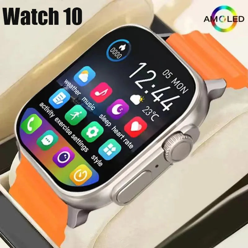 Relógio Inteligente Watch 10 Ultra 49mm 2026 Novo NFC para Homens e Mulheres com GPS, Chamadas Bluetooth, Música, Jogos e Carregamento Sem Fio