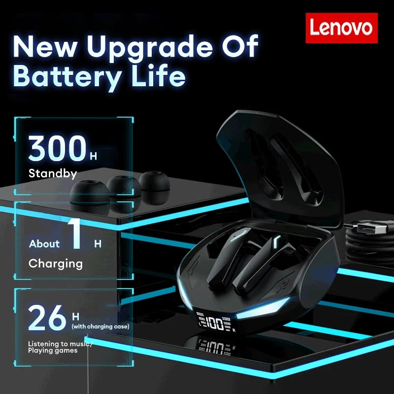 Original lenovo xt53 tws atualização bluetooth v5.4 fones de ouvido sem fio led display digital redução ruído fone
