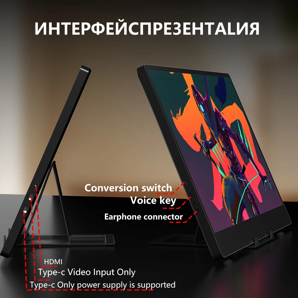 Tela portátil de MUCAI N140-S36 14 polegadas 60Hz resolução 1366*768 painel TN 250cd/ ㎡   Monitor portátil de resposta de brilho 3ms