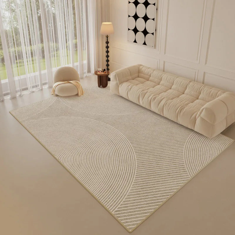 Luxo minimalista sala de estar tapete cor creme grande área para sofá quarto decoração casa