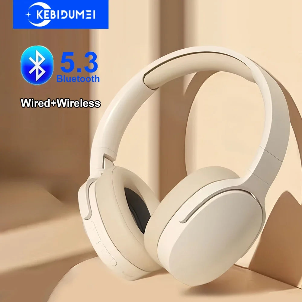 Headset Bluetooth 5.3 fones de ouvido para jogos modo duplo sem fio dobrável redução ruído música