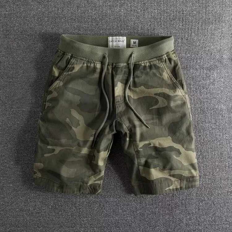 Bermudas de Trabalho Camufladas de Secagem Rápida em Algodão Puro, Respiráveis, Estilo Japonês Retrô, Moda Jovem Casual de Verão