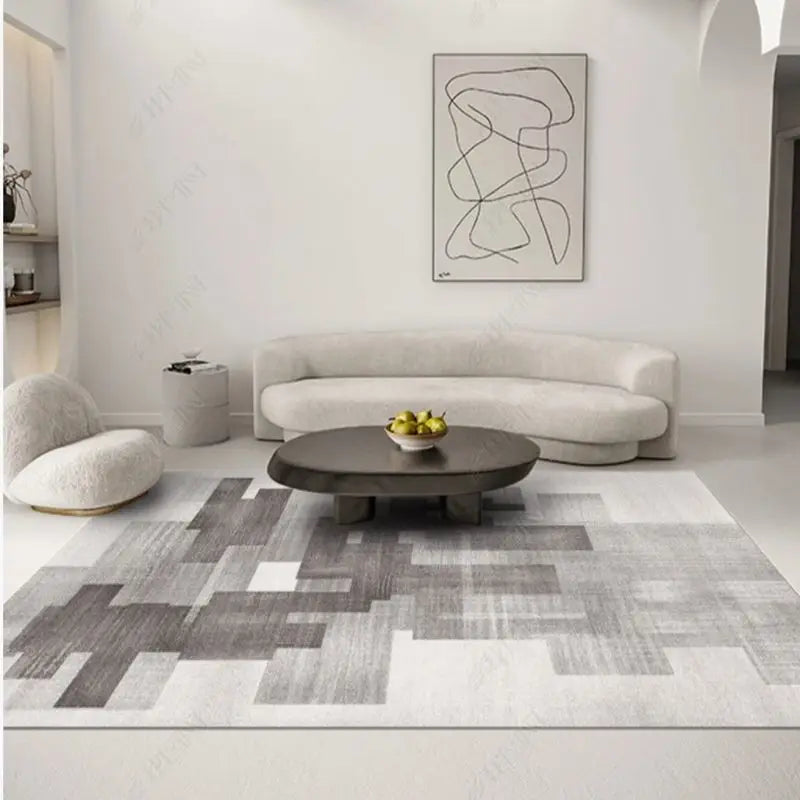 Moderno simples sala de estar decoração tapete grande área macia lounge tapete cinza nórdico para o quarto lavável anti-deslizamento tapete