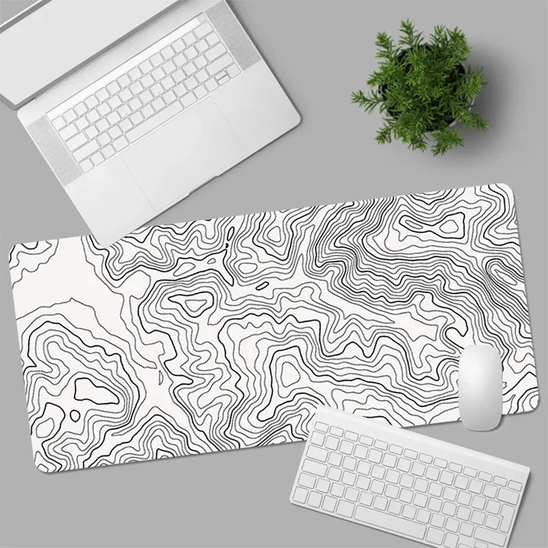 Preto e branco mouse pad grande acessórios de jogos de computador mousepads tapetes de mesa tapete antiderrapante portátil macio mouse pad mouse