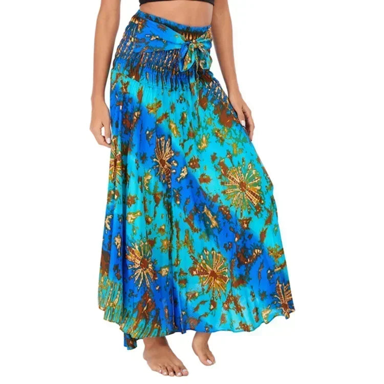 Sexy verão longo boho inferior saia feminina vintage casual ropa mujer faldas solta moda y2k maxi saias roupas femininas saia jupe