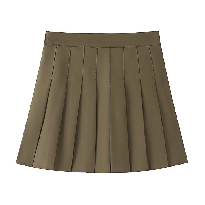 1 pçs primavera verão das mulheres mini saias meninas saias plissadas senhora cintura alta bonito saia rosa estudante saia curta jk uniforme saias