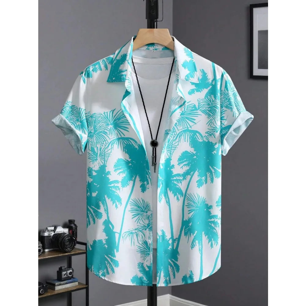 Camisa havaiana homem impressão casual fina praia magro moda camisa de alta qualidade luxo preto social vintage engraçado roupas grandes dimensões