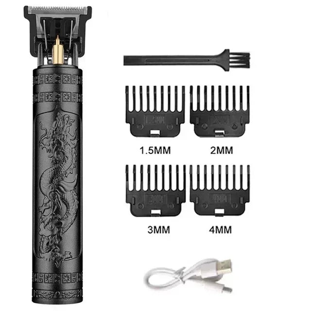 Máquina de Cortar Cabelo Vintage com Carregamento USB, Aparador Elétrico Portátil, Barbeador Profissional, Presente para Namorado