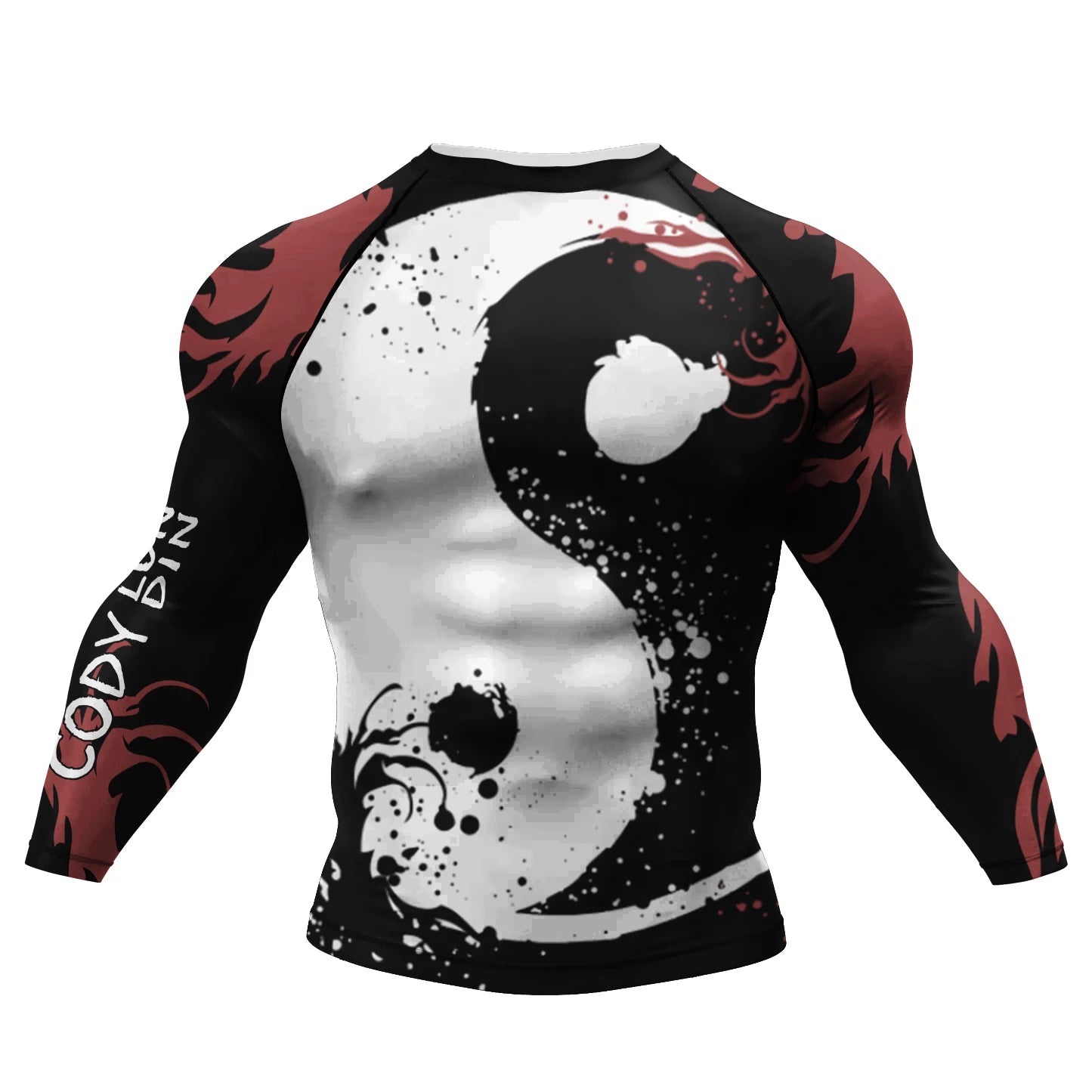 Cody Lundin Tattoo Camiseta de compressão de ginástica masculina sublimação manga longa Rashguard BJJ jiu jitsu camisa de boxe personalizada