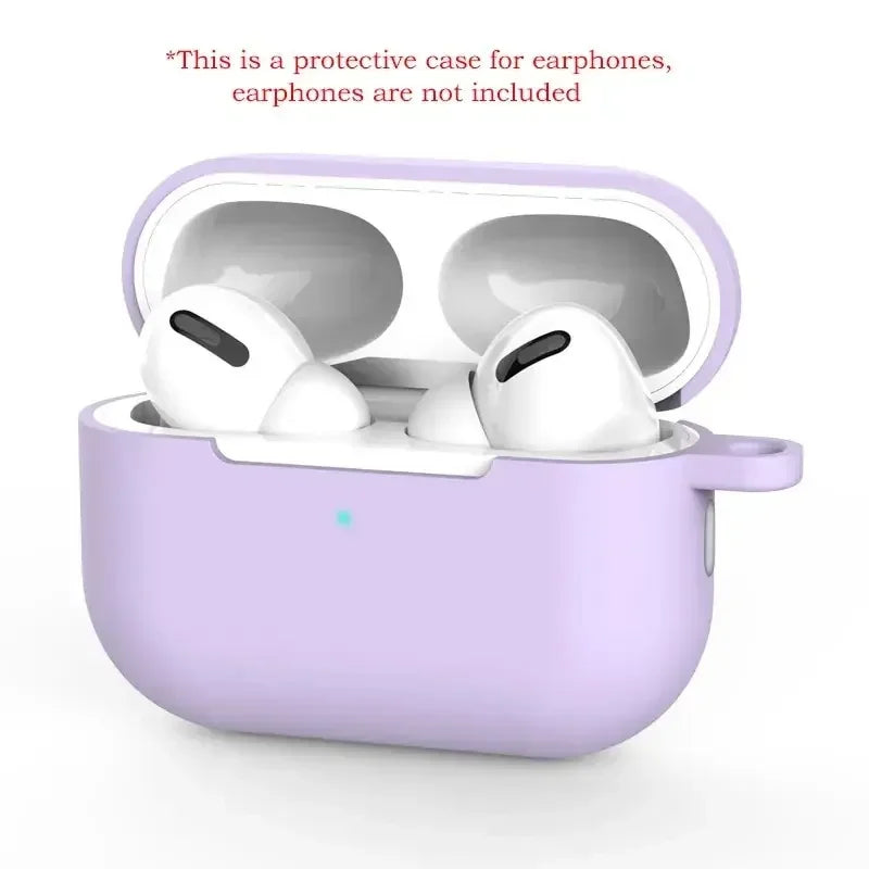 Capa protetora de silicone para AirPods Pro, cor sólida, Apple Bluetooth Headset, capa macia, novo