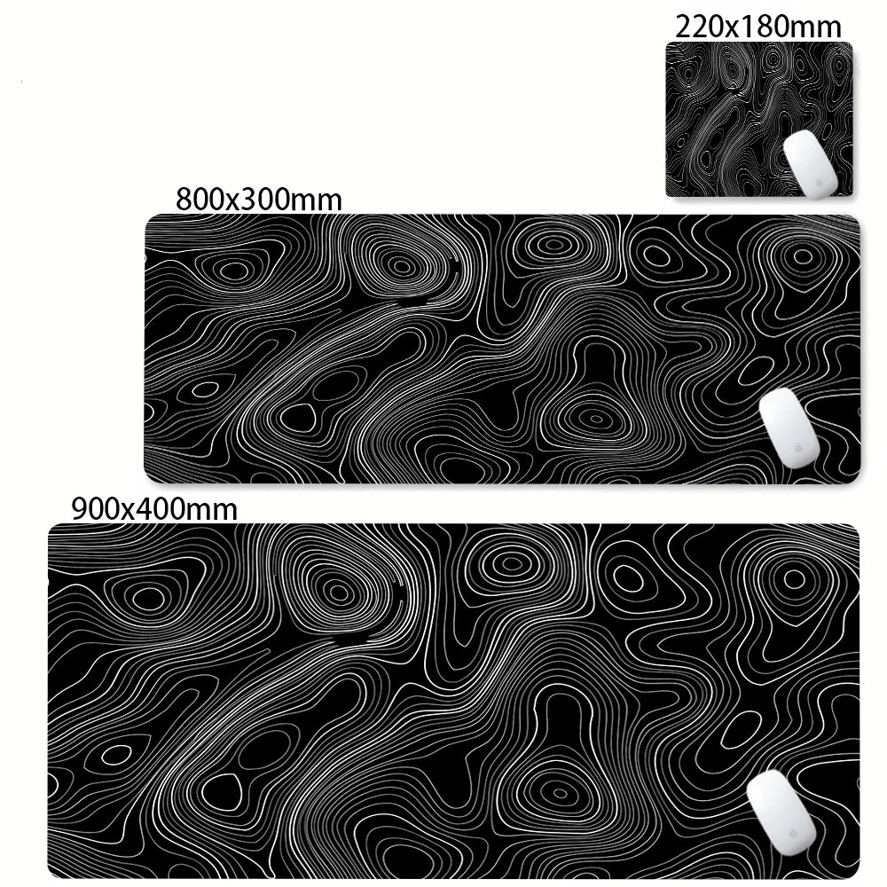 Grande tapete de mouse preto e branco mousepad jogos mousepads de borracha teclado tapetes abstrato mesa strata líquido escritório mouse pads