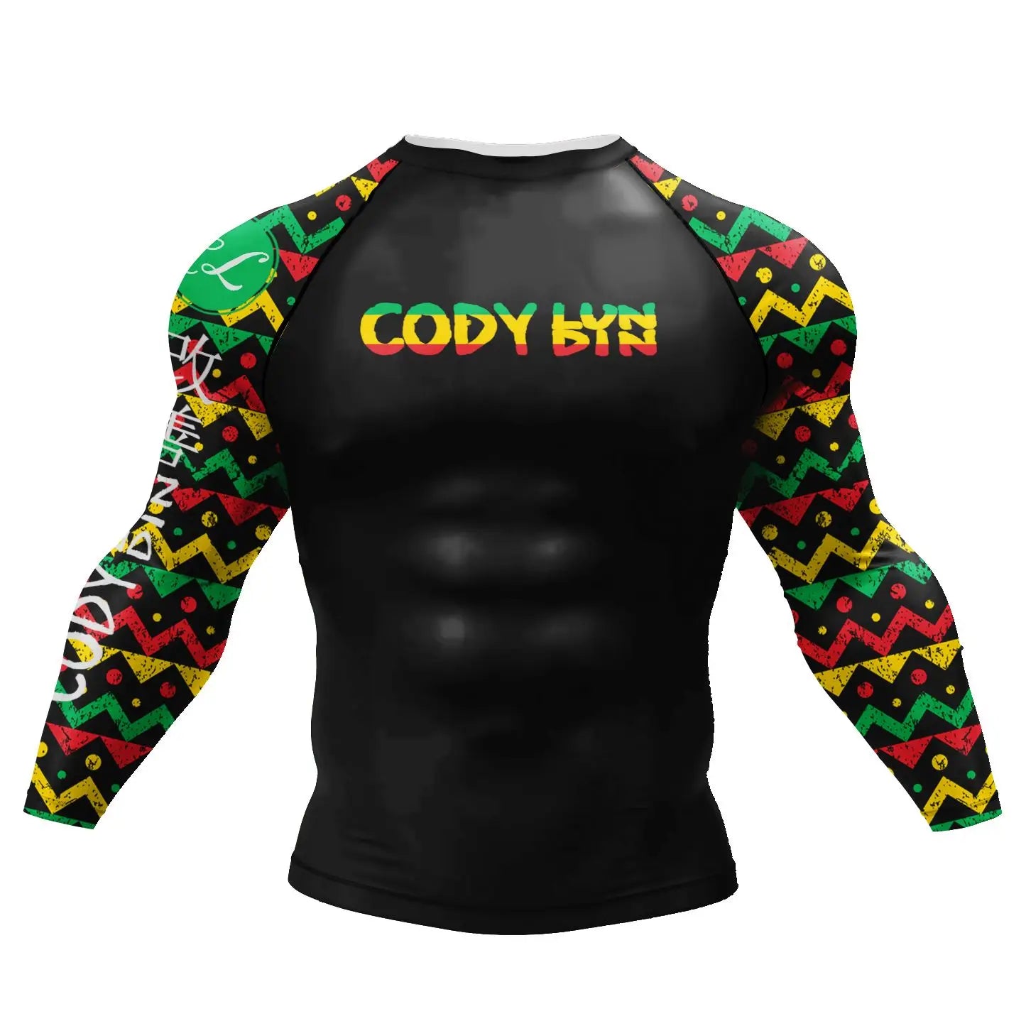 Cody Lundin Tattoo Camiseta de compressão de ginástica masculina sublimação manga longa Rashguard BJJ jiu jitsu camisa de boxe personalizada