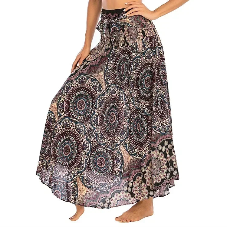 Sexy verão longo boho inferior saia feminina vintage casual ropa mujer faldas solta moda y2k maxi saias roupas femininas saia jupe