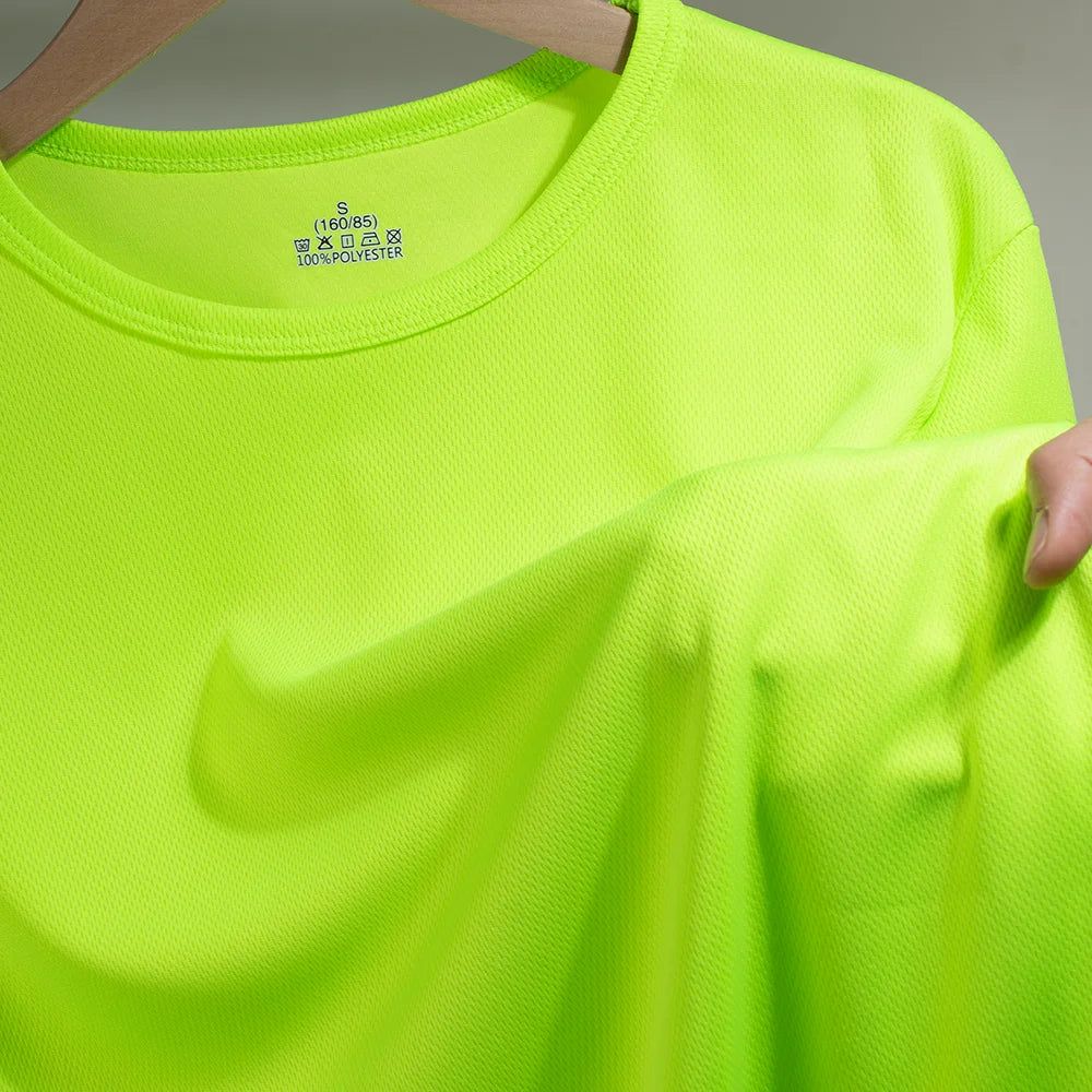 Multicolorido secagem rápida manga curta esporte t camisa ginásio camisas de fitness treinador correndo camiseta masculina respirável roupas esportivas