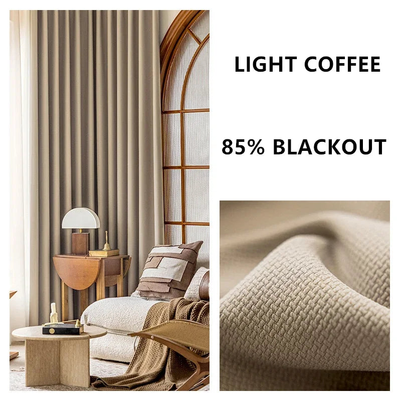 Cortinas jacquard dupla face espessadas, personalizadas, 310cm de altura, cor sólida, 80%-90%, cortinas blackout para sala de estar e quarto