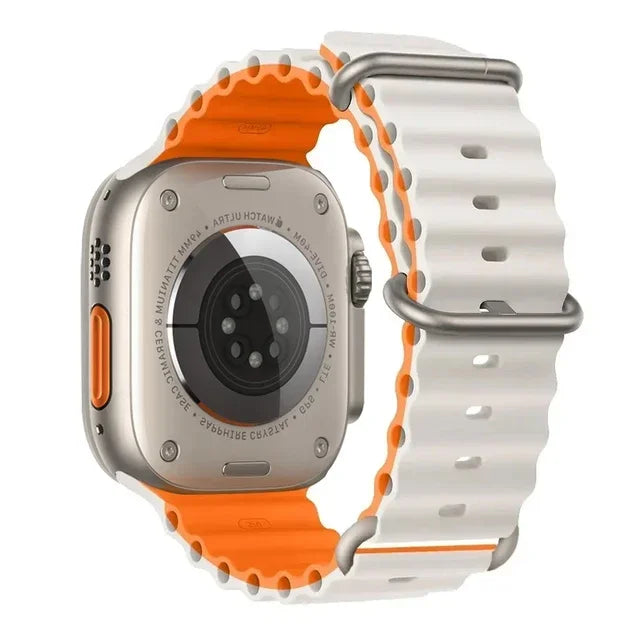 Pulseira oceano para apple watch ultra 2 band 49mm 10 9 8 7 45mm 41mm pulseira de silicone iwatch 6 5 4 3 se 44mm 40 42mm banda