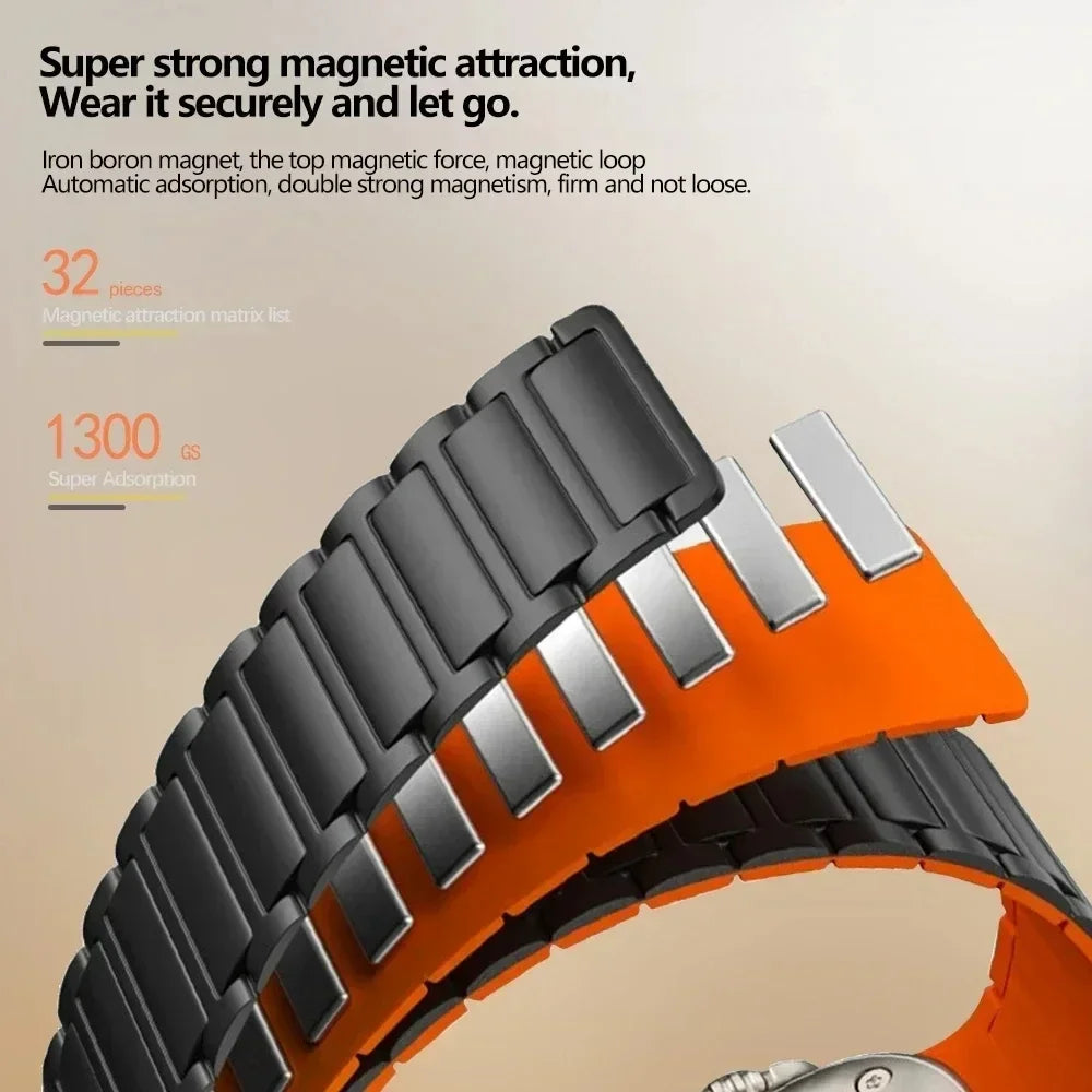 Pulseira de Silicone, iWatch Series 9, 8, 7, 6, 5, 4, 3, 3, SE Ultra 2 Strap, 44mm, 40mm, 49mm, 45 milímetros, 41 milímetros, 38 milímetros