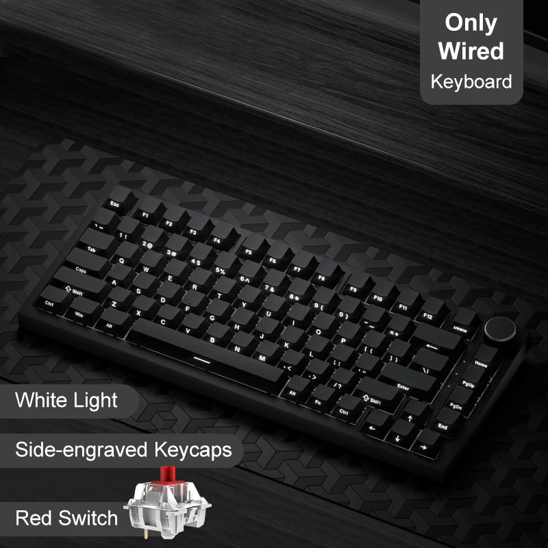 Teclado Mecânico Sem Fio AJAZZ AK820/Pro Bluetooth 5.1 2.4G USB-C Com Fio Hot Swappable RGB para Jogos com Montagem Gasket