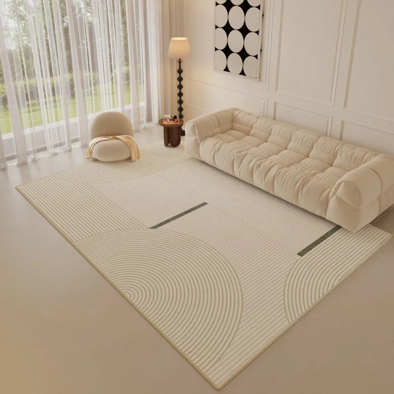 Luxo minimalista sala de estar tapete cor creme grande área para sofá quarto decoração casa