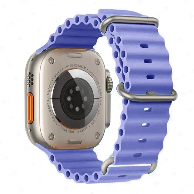 Pulseira oceano para apple watch ultra 2 band 49mm 10 9 8 7 45mm 41mm pulseira de silicone iwatch 6 5 4 3 se 44mm 40 42mm banda