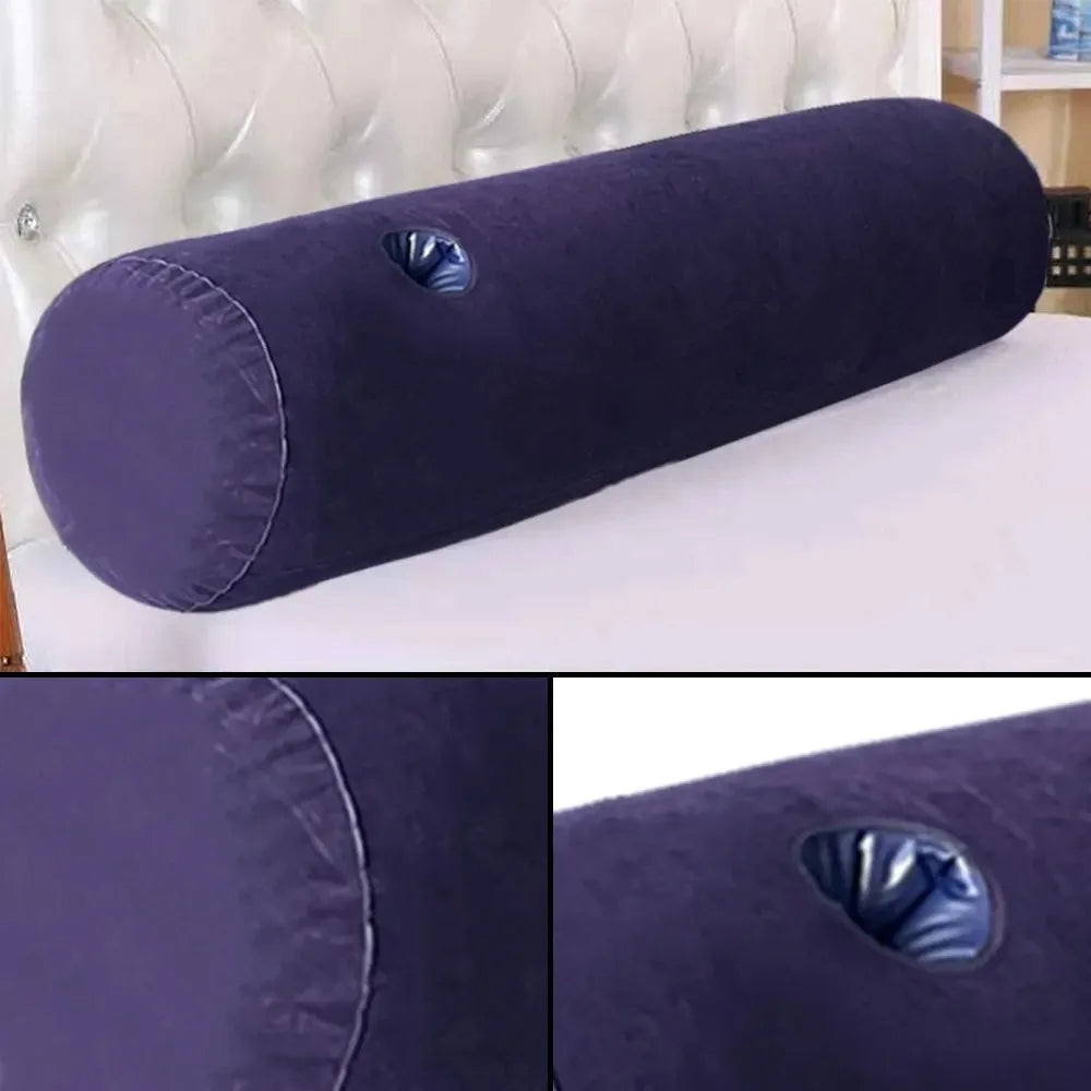 Almofada Cilíndrica Inflável - Almofada para Pescoço de Carro, Suporte para Assento, Suporte Ortopédico para Pescoço para Viagens, Escritório e Casa