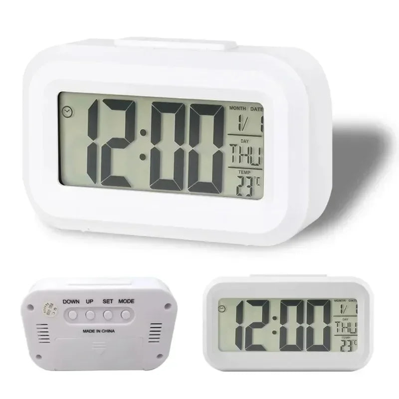 Led digital despertador backlight dados vezes calendário desktop multi-função eletrônico decoração do quarto decorações de mesa parede