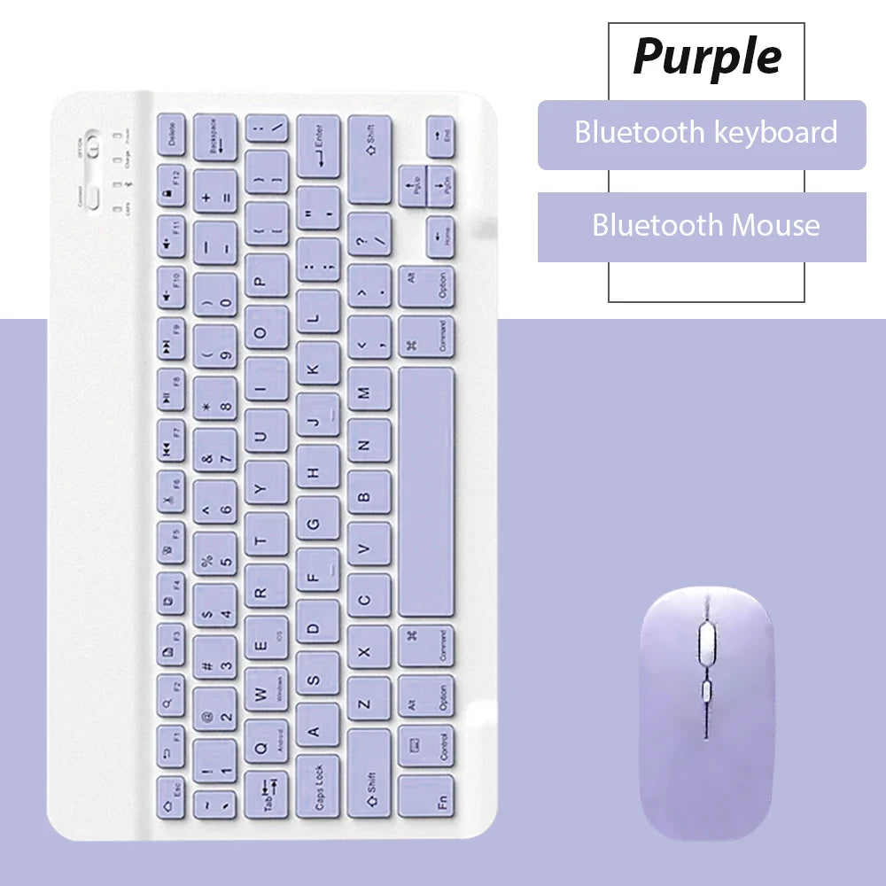 Teclado sem fio bluetooth universal, teclado e mouse para celular, mini teclado bluetooth, acessórios para teclado ipad
