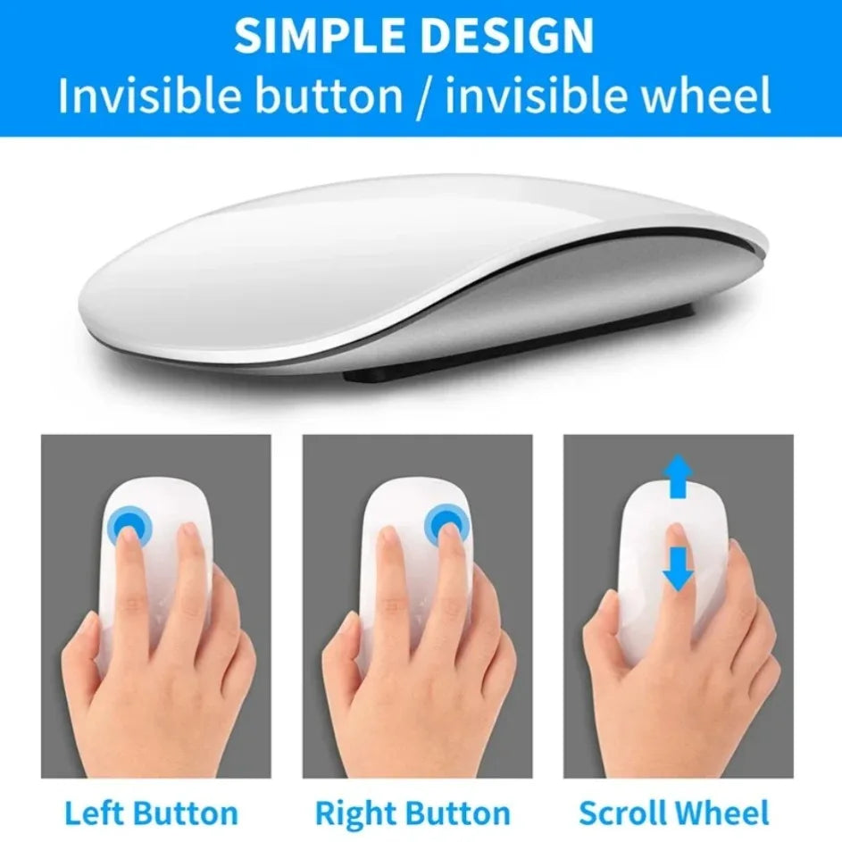 NOVO MOUSE Bluetooth Sem Fio Ultrafino Recarregável Silencioso Multi Arc Touch Magic Mouse Para Laptop iPad Mac PC Macbook