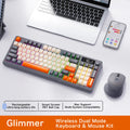 Teclado sem fio FreeWolf M96 com tela, teclado para jogos Bluetooth conexão de modo duplo, ligação multidispositivo, ergonômico