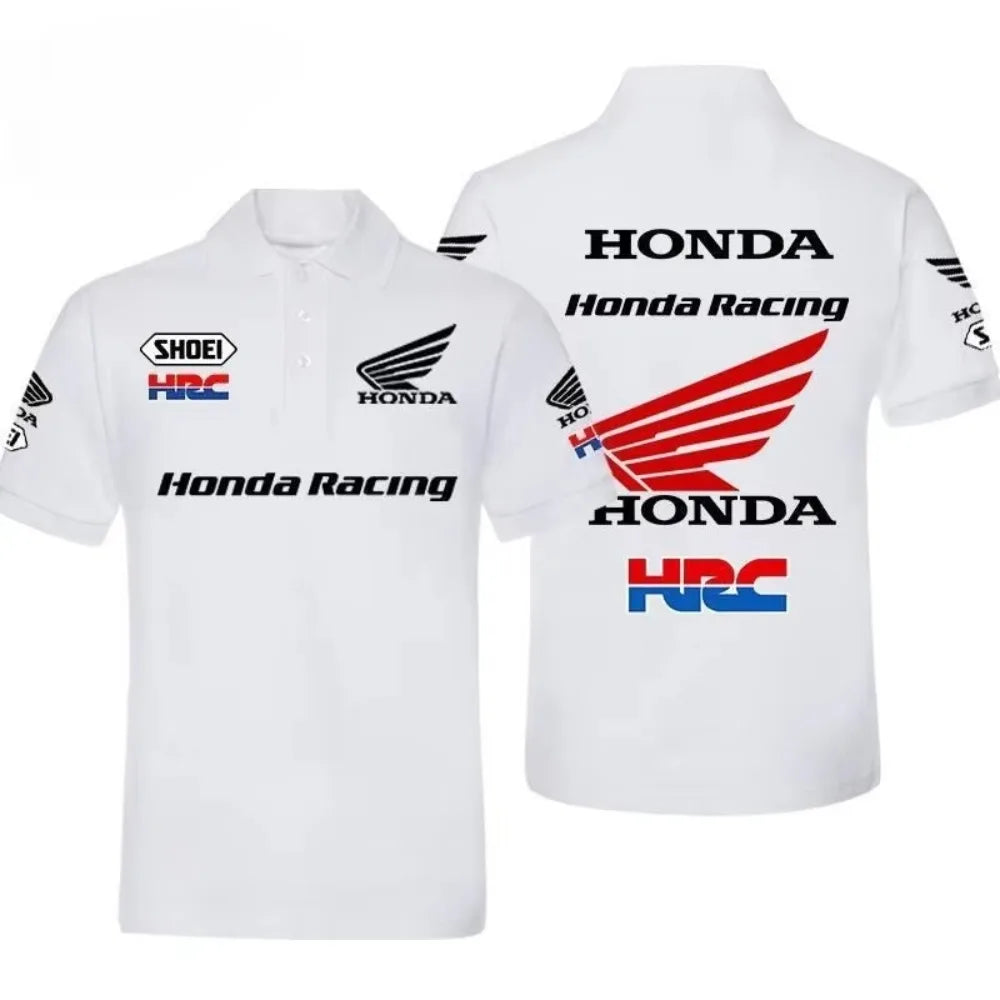 Honda camisas polo masculinas e femininas verão cbr não-dupla asa de ouro camiseta corrida motocicleta manga curta primavera e outono topo